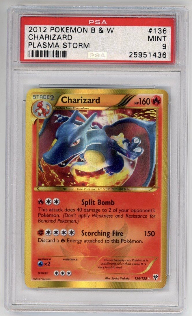 Pokemon Charizard Secret Rare Plasma Storm 2013 B & W 136/135 Psa 9 Mint Holo – Photo 1